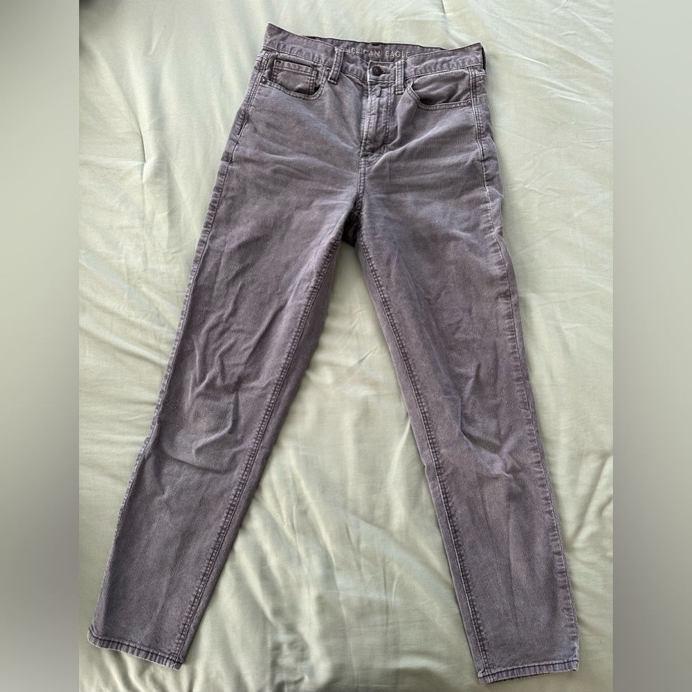 American Eagle Gray Corduroy Skinny Jeans